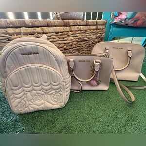 Michael Kors Blush Pink Backpack and Handbag Set